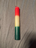 Red, White, Green 9 in Pillar Candle