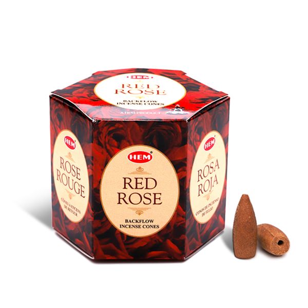 HEM Red Rose Backflow Incense (40 count)