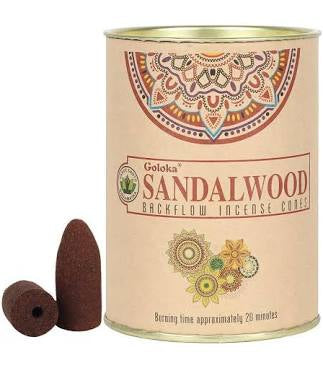 Goloka Sandalwood Backflow Incense Cones